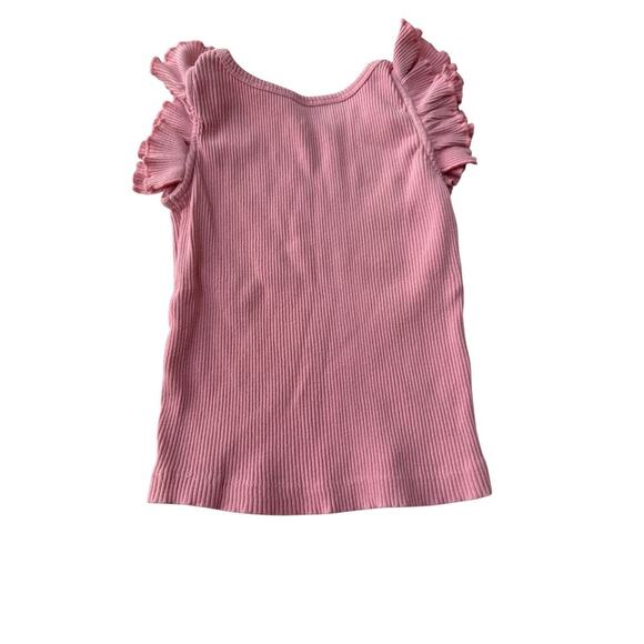 Pink Chicken Girls Pink Ruffle Sleeve Ribbed Tank Top Size 3Y - Picture 2 of 3